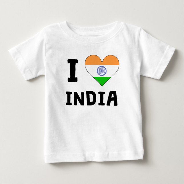 Camiseta Para Bebê Mim coração India (Frente)