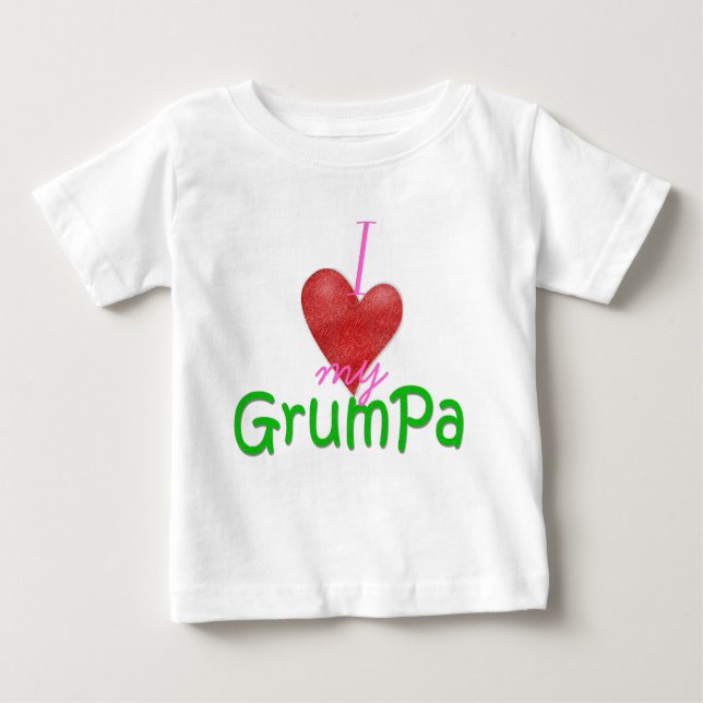 Camiseta Para Bebê Mim coração meu Grumpa (Frente)