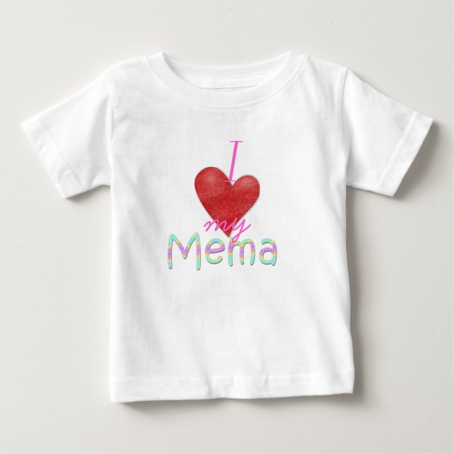 Camiseta Para Bebê Mim coração meu Mema (Frente)