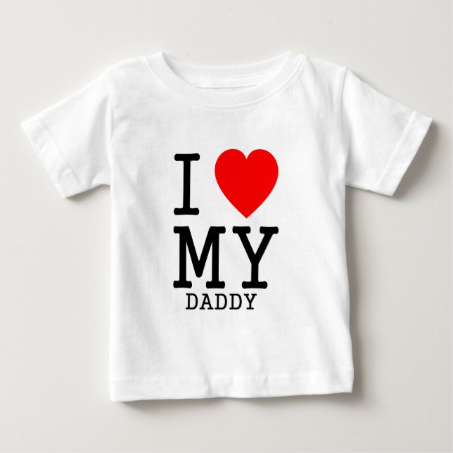 Camiseta Para Bebê Mim coração MEU pai (Frente)