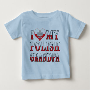 Camiseta Para Bebê Mim coração meu vovô polonês