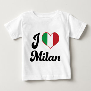 Camiseta Para Bebê Mim coração Milão Italia (amor)
