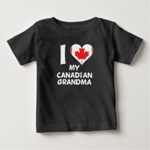 Camiseta Para Bebê Mim coração minha avó canadense