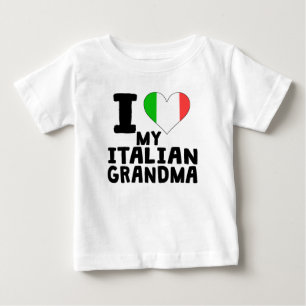 Camiseta Para Bebê Mim coração minha avó italiana