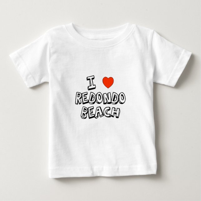 Camiseta Para Bebê Mim coração Redondo Beach (Frente)