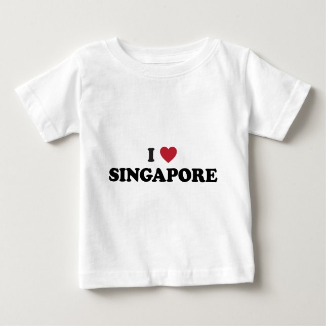 Camiseta Para Bebê Mim coração Singapore (Frente)