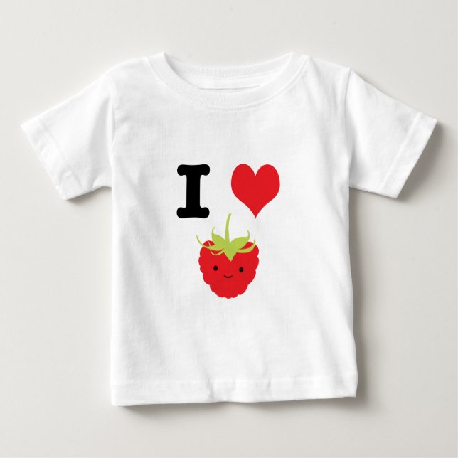 Camiseta Para Bebê Mim framboesas do coração (Frente)