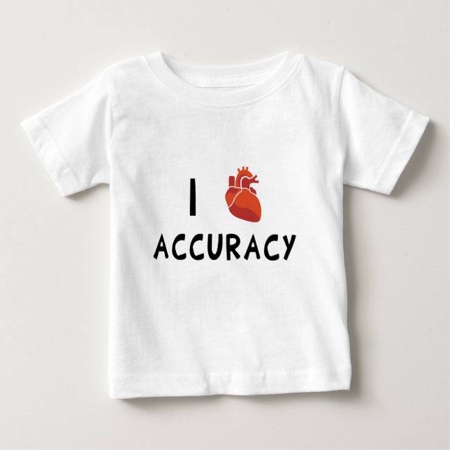 Camiseta Para Bebê Mim precisão do coração (Frente)