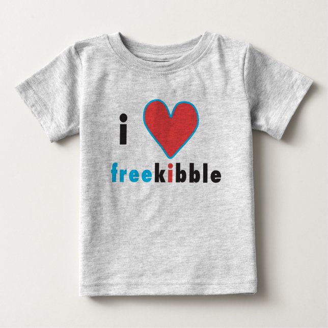 Camiseta Para Bebê "mim T freekibble do coração" (Frente)