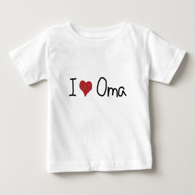 Camiseta Para Bebê Mim t-shirt de Oma do coração (Frente)