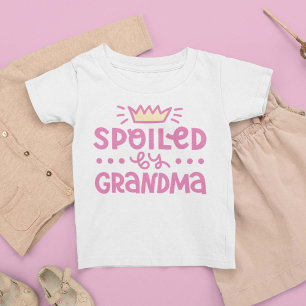 Camiseta Para Bebê Mimada Pela Vovó