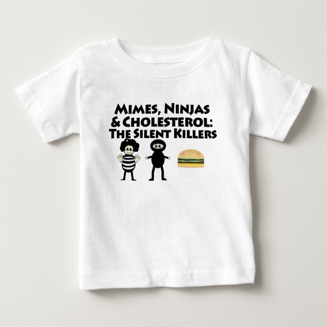 Camiseta Para Bebê Mimes, Nijas & colesterol (Frente)