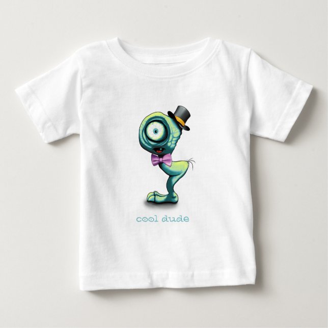 Camiseta Para Bebê Mimo, um Legal monstro bonito (Frente)
