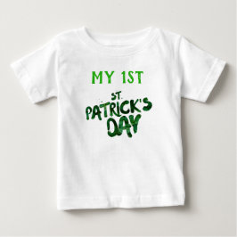 Camiseta Para Bebê Minha 1ª Tipografia Verde do Dia de São Patrício