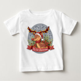 Camiseta Para Bebê Minha ?a rena do Natal