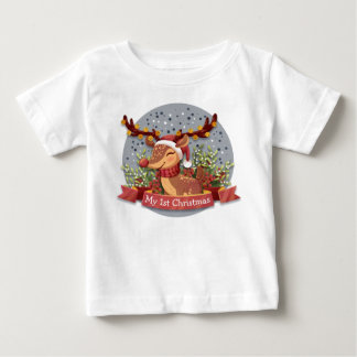 Camiseta Para Bebê Minha ?a rena do Natal