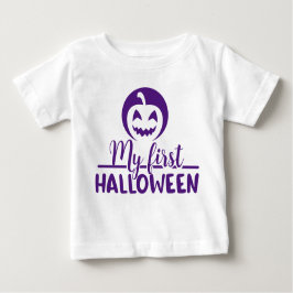 Camiseta Para Bebê Minha abóbora de 1rua de Halloween assustada