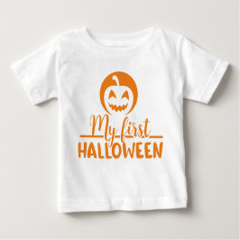 Camiseta Para Bebê Minha Abóbora de 1rua de Halloween assustada