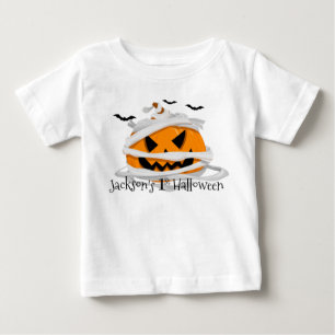 Camiseta Para Bebê Minha Abóbora de Halloween de 1rua Personalizada
