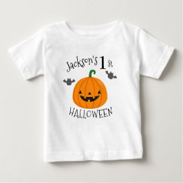 Camiseta Para Bebê Minha Abóbora de Halloween de 1rua Personalizada