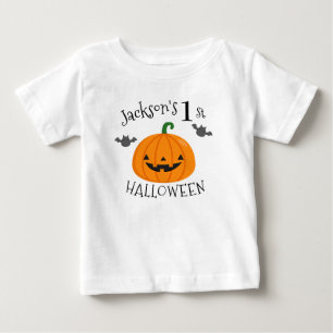 Camiseta Para Bebê Minha Abóbora de Halloween de 1rua Personalizada