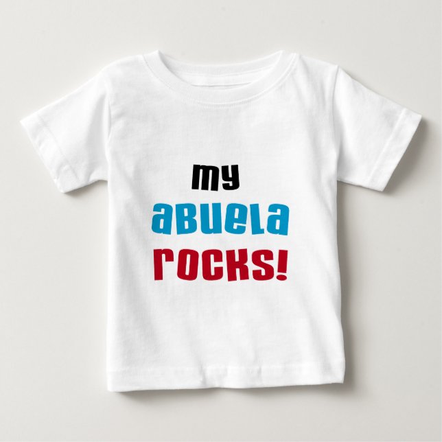 Camiseta Para Bebê Minha Abuela Rocks T-shirts e presentes (Frente)