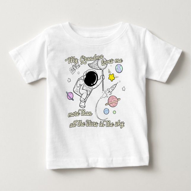 Camiseta Para Bebê Minha avó ama-me (Frente)