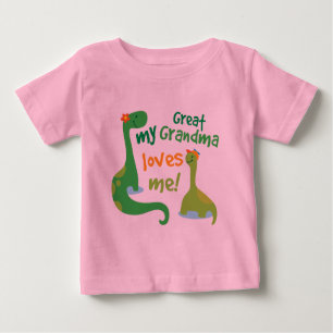 Camiseta Para Bebê Minha avó do excelente ama-me dinossauro