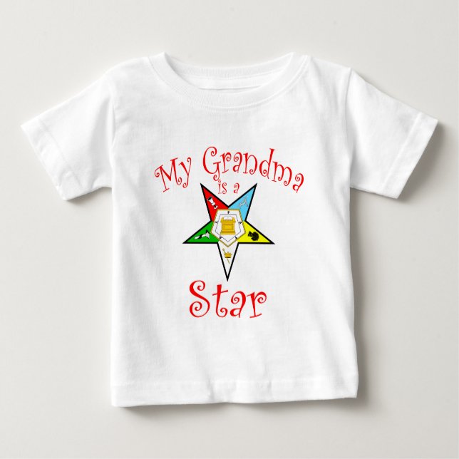 Camiseta Para Bebê Minha avó é uma estrela (Frente)