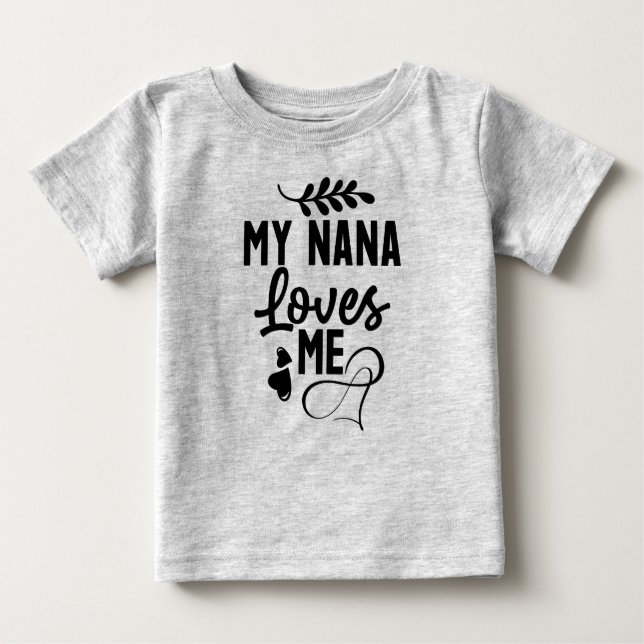 Camiseta Para Bebê Minha avó me ama (Frente)