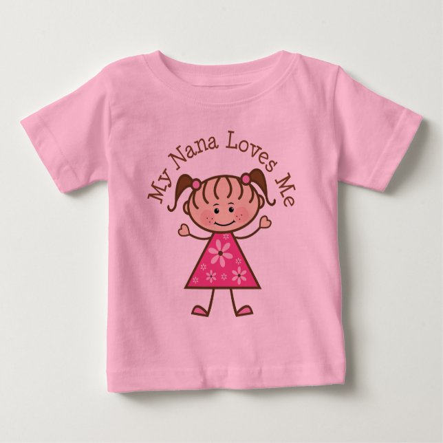 Camiseta Para Bebê Minha avó me ama e me ama (Frente)