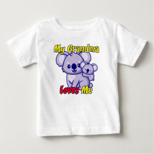 Camiseta Para Bebê Minha Avó Me Ama Koala Baby T-Shirt