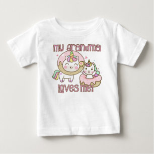 Camiseta Para Bebê Minha Avó Me Ama Unicórnios