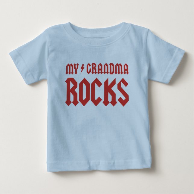 Camiseta Para Bebê Minha avó Rocks (Frente)