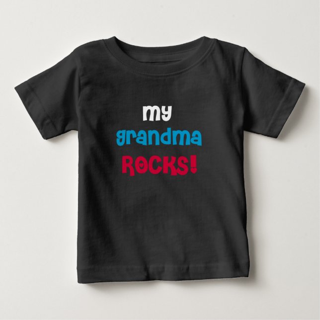 Camiseta Para Bebê Minha avó Rocks (Frente)