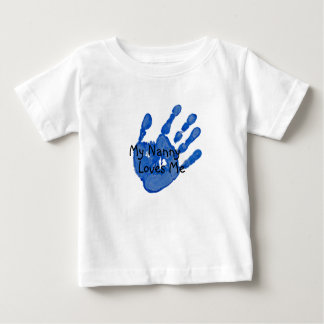 Camiseta Para Bebê "Minha babá me ama"-Azul