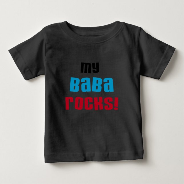 Camiseta Para Bebê Minha Baba Rocks T-shirts e presentes (Frente)