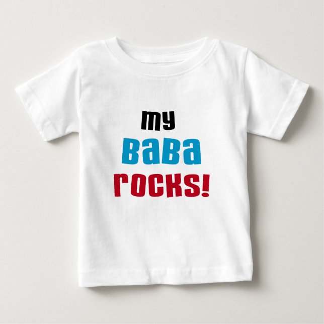 Camiseta Para Bebê Minha Baba Rocks T-shirts e presentes (Frente)