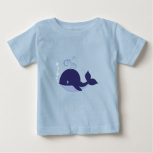 Camiseta Para Bebê Minha Baleia Azul Bebê