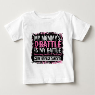 Camiseta Para Bebê Minha batalha demasiado 2 mamães do cancro da mama