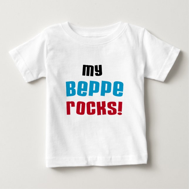 Camiseta Para Bebê Minha Beppe Rocks T-shirts e presentes (Frente)