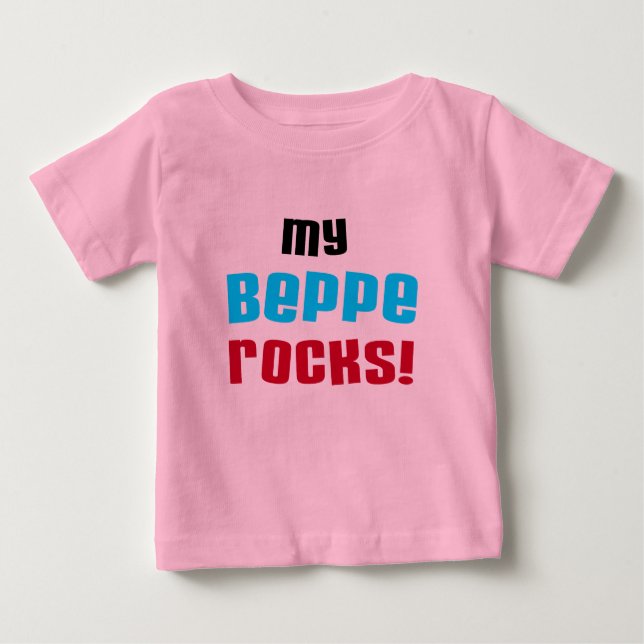 Camiseta Para Bebê Minha Beppe Rocks T-shirts e presentes (Frente)