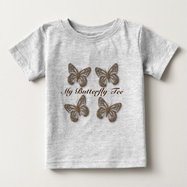 Camiseta Para Bebê Minha Borboleta de Teto Personalizada (Frente)