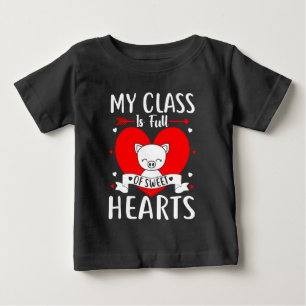 Camiseta Para Bebê Minha Classe É Cheio De Namorados De Corações Doce