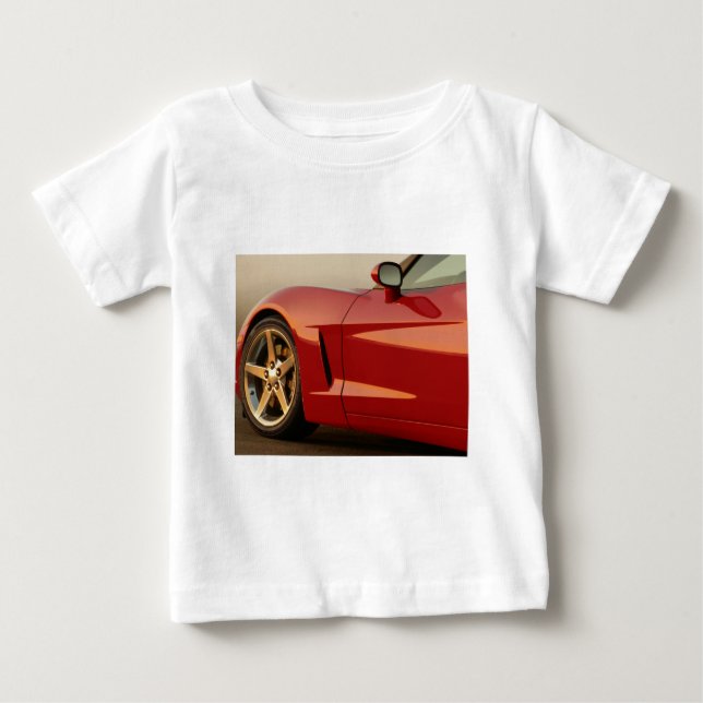 Camiseta Para Bebê Minha corveta vermelha (Frente)