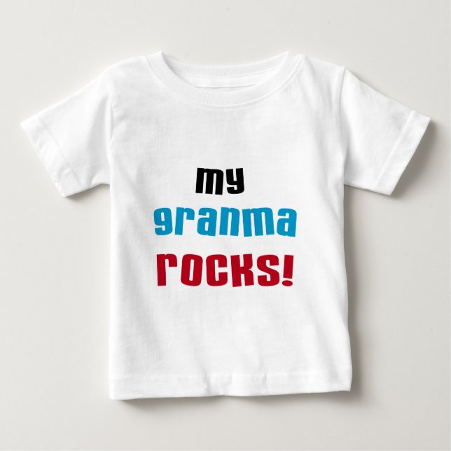 Camiseta Para Bebê Minha Granma Rocks T shirts e presentes (Frente)