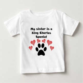 Camiseta Para Bebê Minha Irmã É Um Rei Charles Spaniel