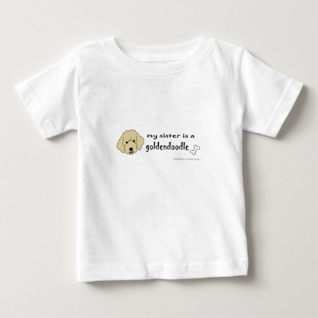 Camiseta Para Bebê minha irmã é uma dama de ouro (Frente)