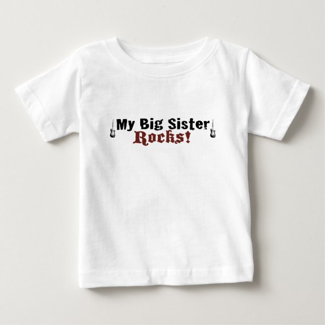Camiseta Para Bebê Minha Irmã Grande Rochas (Frente)
