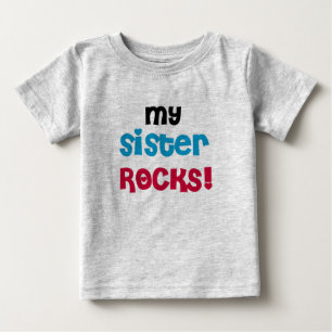 Camiseta Para Bebê Minha Irmã Rocks